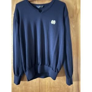 Gold Brand Notre Dame Fighting Irish Blue Pullover Sweater L/XL With Logo